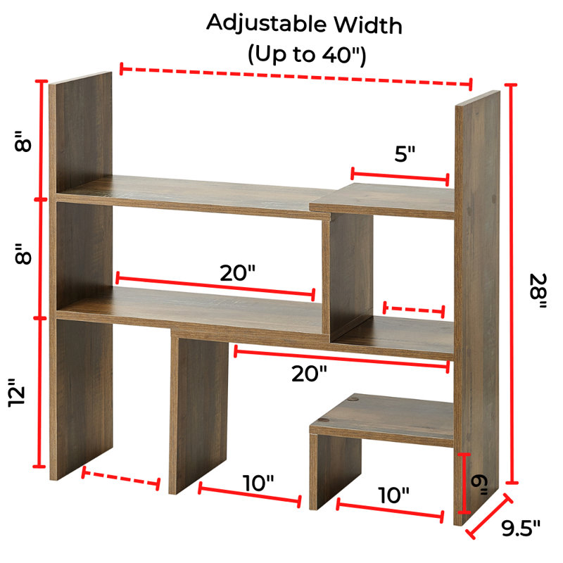DormCo Yak About It Compact Adjustable Dorm Desk Bookshelf & Reviews